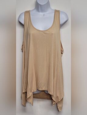 Ambiance 2XL Tank Top Vintage Scoop Neck Asymmetrical Hem Slinky Stretch Knit